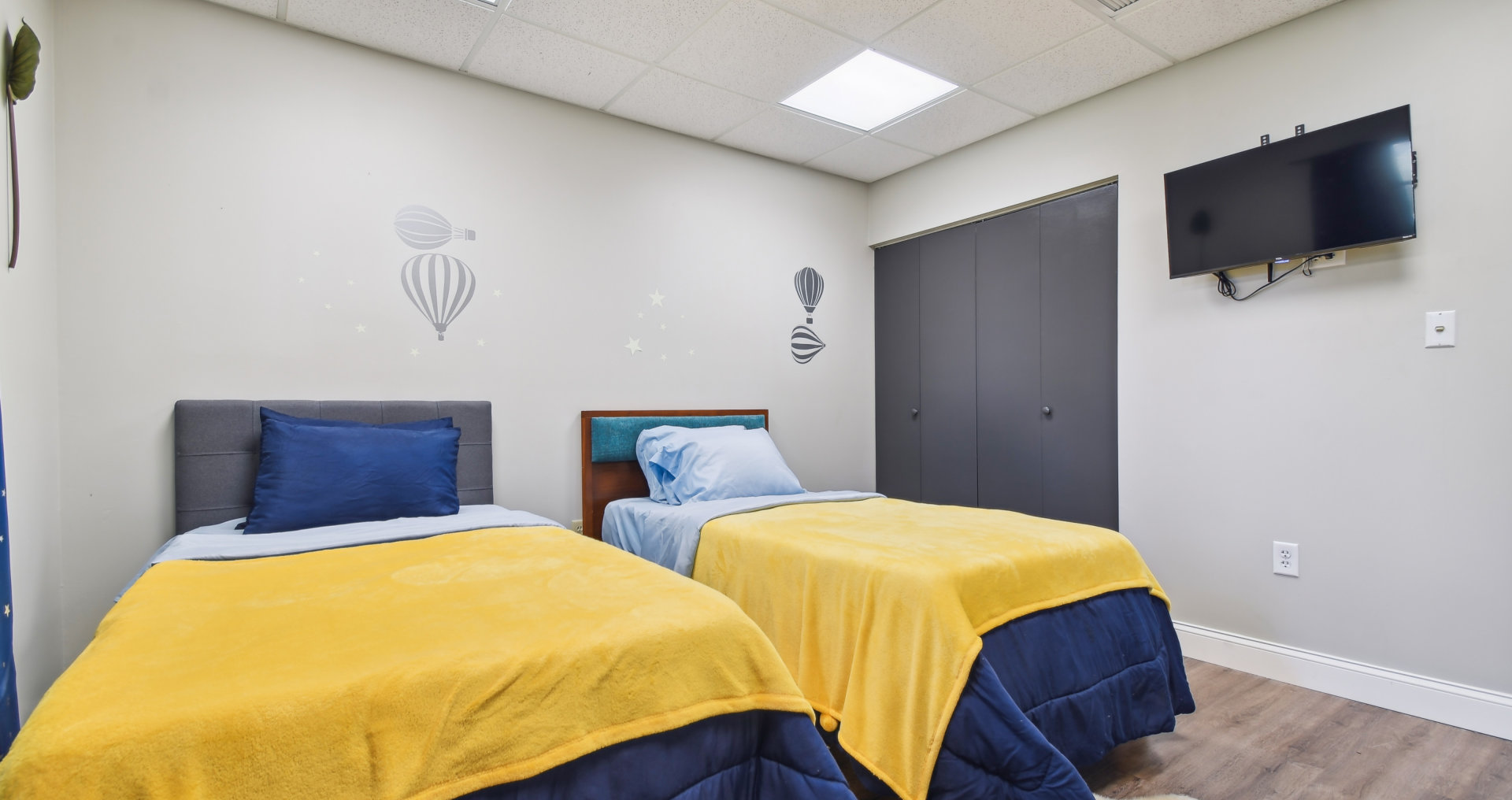 two beds in a bedroom